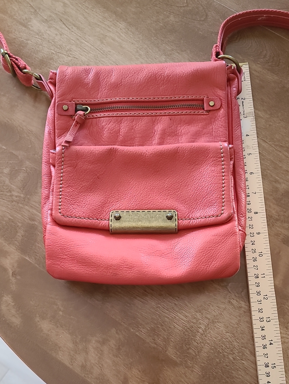 Clarks Orange Leather Crossbody with Front Pocket